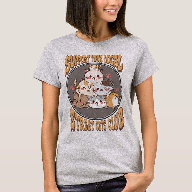 Klubb för gatukatter t shirt (Framsida)
