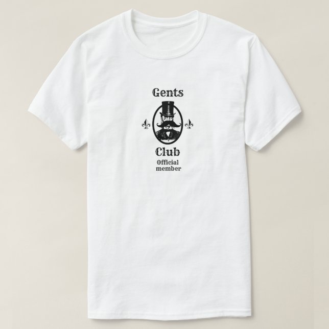 Klubb för GENTS-novelty, grafisk högskoledesign T Shirt (Design framsida)