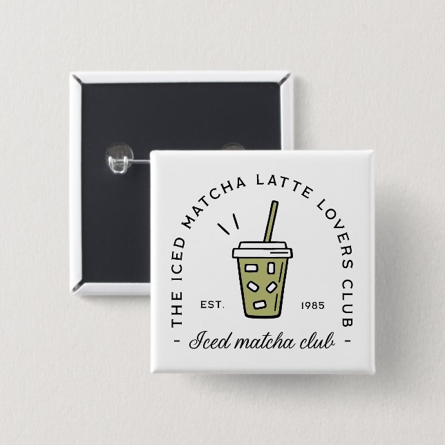Klubb för isärd matcha latte älskare knapp (Framsida & baksida)