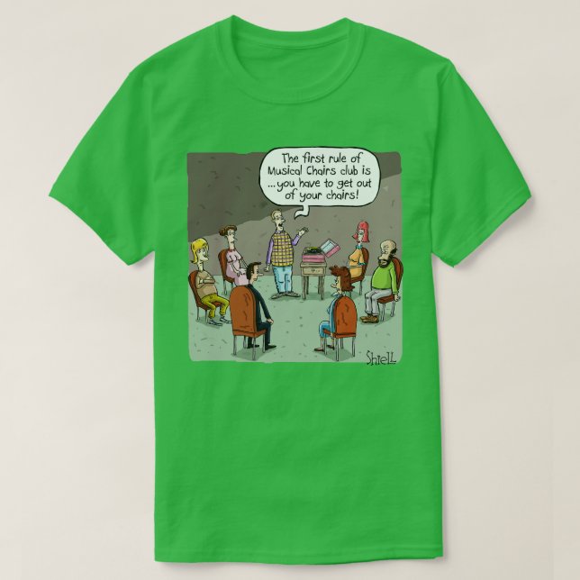 Klubb för musikstolar t shirt (Design framsida)