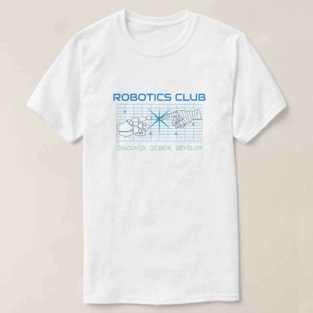 Klubb för robotik - Upptäck, utforma, utveckla T Shirt (Design framsida)