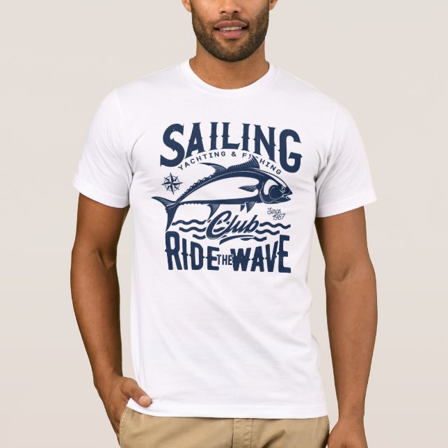 Klubb för segeljakt och fiske t shirt (Framsida)