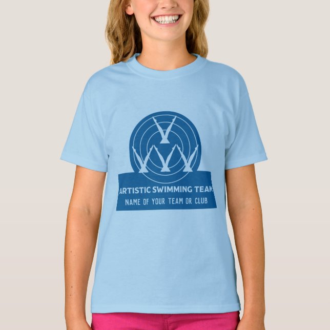 Klubb för syntetisk simning t shirt (Framsida)