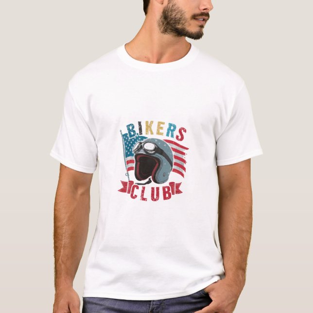 KLUBB för USA-Biker T Shirt (Framsida)