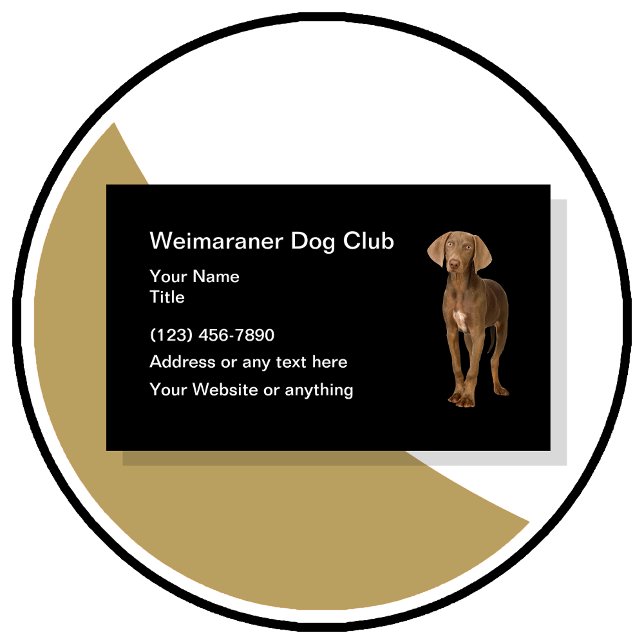 Klubb för Weimaraner-Hund - enkla Affärskort Visitkort (Weimaraner Dog theme business cards by CustomBusinessTemplates)