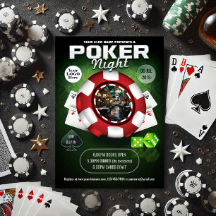 Klubb/företagskasinumerat Poker-nattfoto Inbjudningar