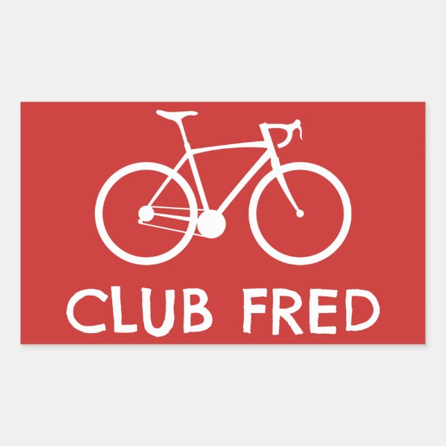 Klubb Fred Cycling Rektangulärt Klistermärke (Framsida)