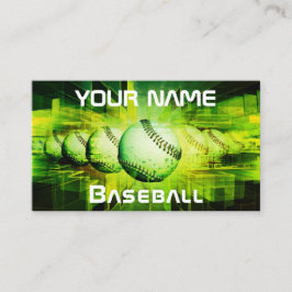 Klubb Grönt Neon Modern Baseball Coach Player Team Visitkort