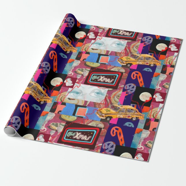 Klubb Julafton Wrapping Papper Presentpapper (Utrullad)