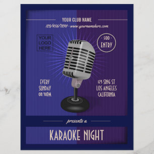 Klubb/Korporativ karaokefest lägg till foto och lo Reklamblad