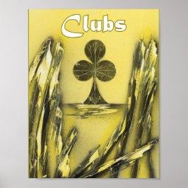 Klubb Kostym i Svarta till Gult Poster