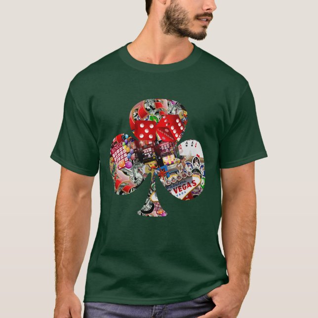 Klubb - Las Vegas Spelkort Form T Shirt (Framsida)