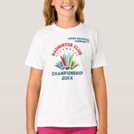 Klubb League Organisation Team Namn Badminton T Shirt