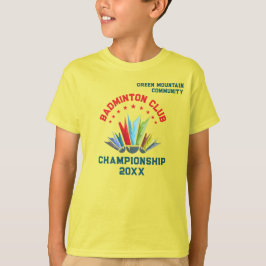 Klubb League Organisation Team Namn Badminton T Shirt