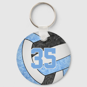 klubb namn med ljusblå svart volleyball nyckelring