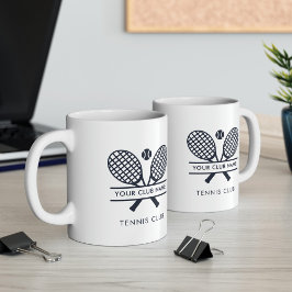 Klubb Namn Tennis Team Navy Blue Logotyp Anpassnin Kaffemugg