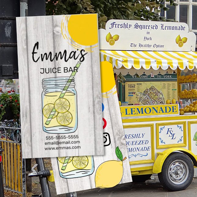 klubb saft pub cafe lemonade citron sol sunny visitkort (Skapare uppladdad)