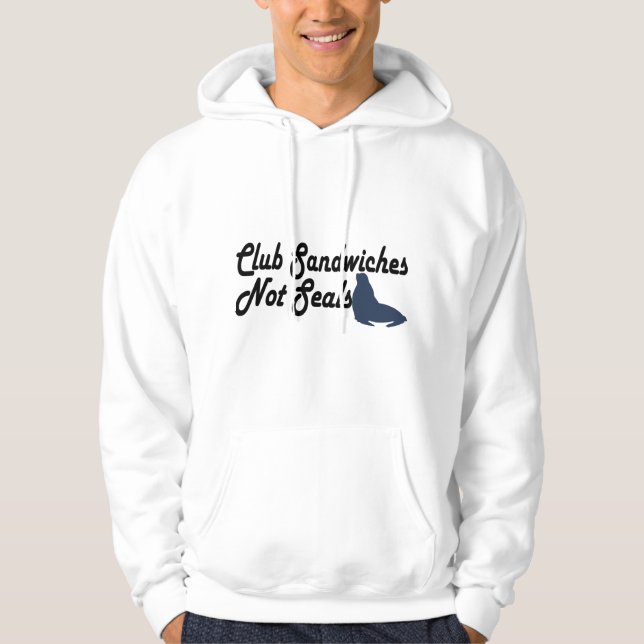 Klubb Sandwiches inte sälar Sweatshirt Med Luva (Framsida)