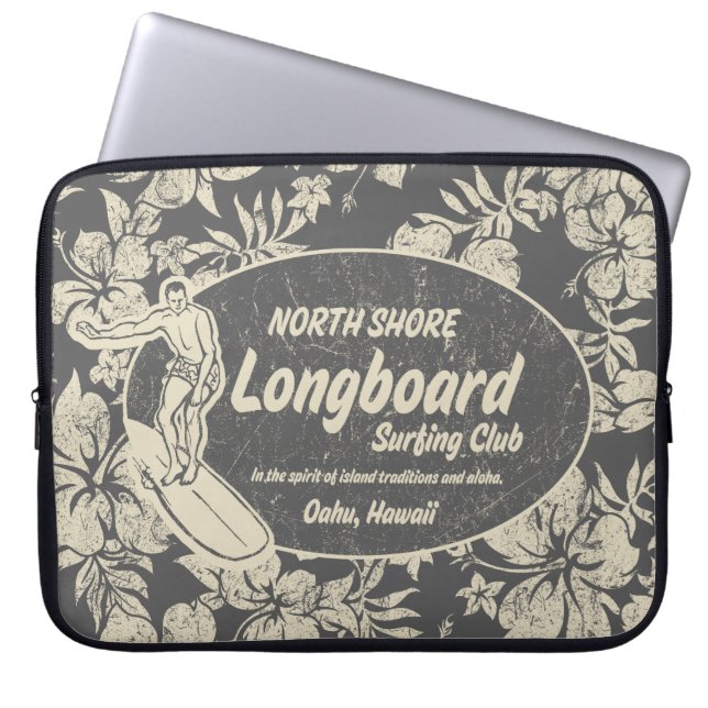 Klubb som surfar den hawaianska Neoprenewetsuiten Laptop Sleeve (Framsidan)