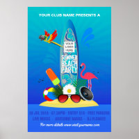 Klubb Summer Beach Party lägger till reklam för lo