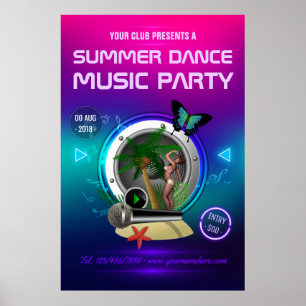 Klubb Summer Dance Music Party Advert Poster