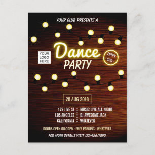 Klubb Summer Music Festival Dance Party Vykort