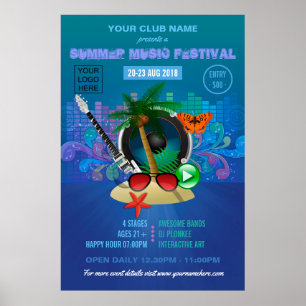 Klubb Summer Music Festival lägger till logotyp an Poster