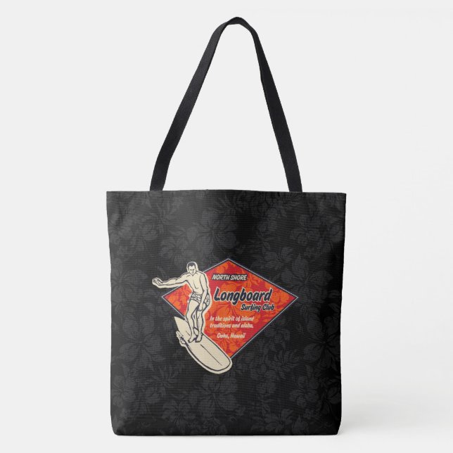 Klubb Surfing Diamond Hawaiian Hibiscus Beach Bag Tygkasse (Framsida)