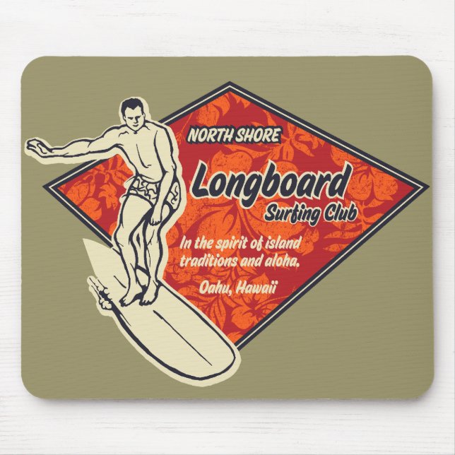 Klubb Surfing Logotyp Mousepad Musmatta (Framsidan)