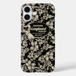 Klubb Surfing Longboard Hibiscus Hawaiian Black