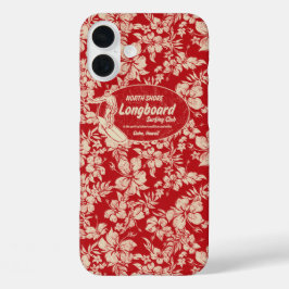 Klubb Surfing Longboard Hibiscus Hawaiian Red
