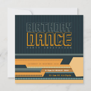 Klubb Techno Birthday Dance Party bjudan Inbjudningar
