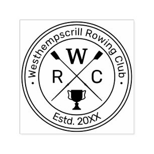 Klubb Trophy Rowers Crew Round Namn Initialer Självfärgande Stämpel
