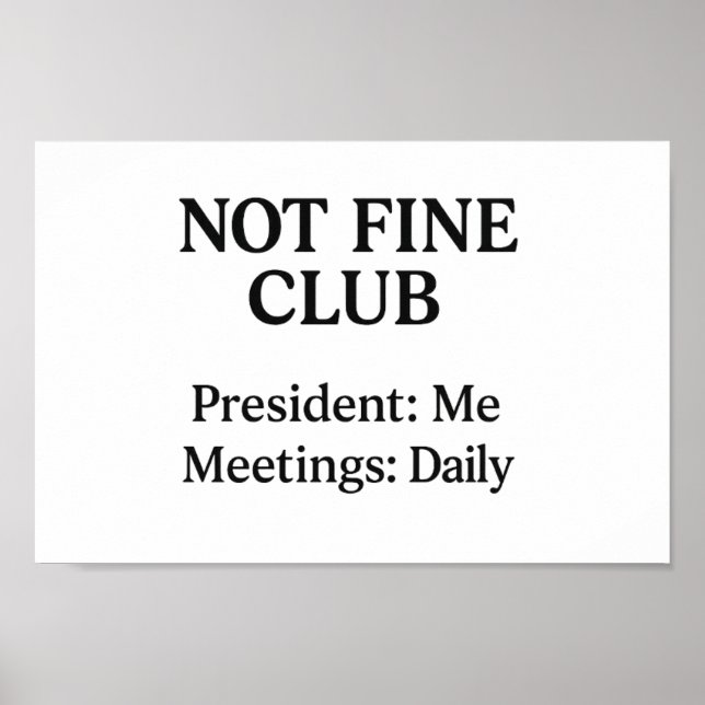 Klubb utan Bra - Utskrift av väggkonst (Framsidan)