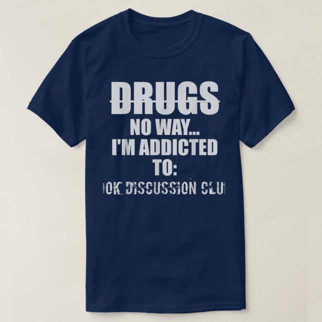 Klubbar för diskussion i bok är lustigt t shirt (Design framsida)