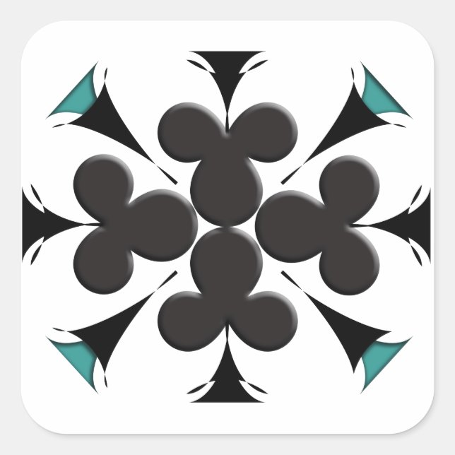 Klubbar Fyrkantigt Klistermärke (Framsida)