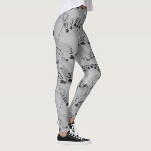Klubbar Rak spolning, Dam Poker Cards Leggings