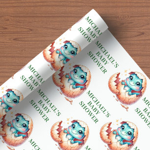 Klubbar Snart Baby Shower Presentpapper Dino Tema