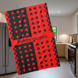 Klubbar, spader, hjärtan, diamanter - pokerdrottni kökshandduk