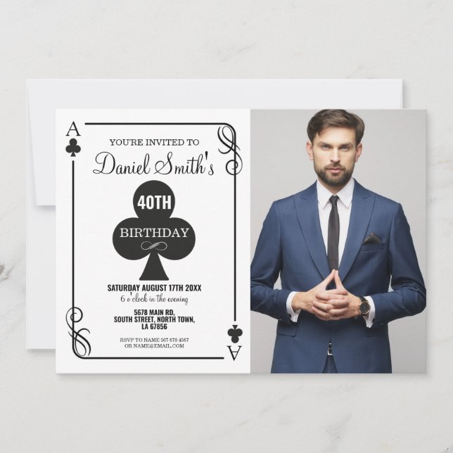 Klubbar spelar upp kort födelsedag Ace Vegas Casin (Framsida)