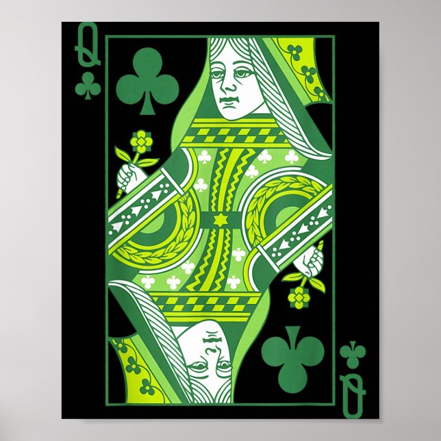 Klubbdam kort st patricks dag botanisk poster (Framsidan)
