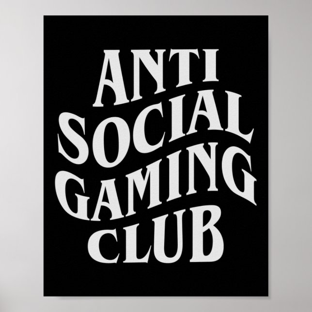 Klubben Anti Social Gaming FUNY Video Game Player Poster (Framsidan)