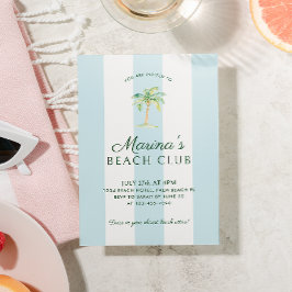 Klubben Aqua Blue Cabana Rand Handflatan Beach Inbjudningar