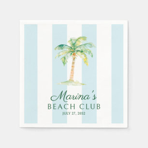 Klubben Aqua Blue Cabana Rand Handflatan Beach Pappersservett