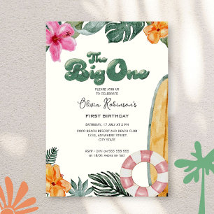 Klubben Big One Luau Beach 1:a födelsedagen Party Inbjudningar