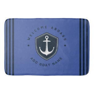 Klubben Blue Navy Nautical Anchor yacht som seglar Badrumsmatta