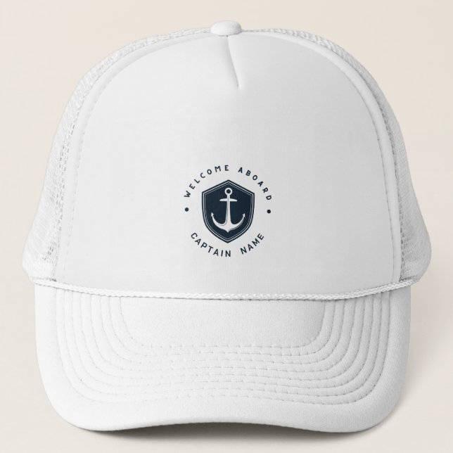 Klubben Blue Navy Nautical Anchor yacht som seglar Keps (Framsida)