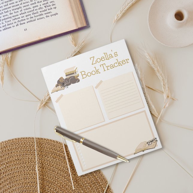 Klubben Bokar Tracker i Bok Anteckningsblock (Reading Collection Notepad Dog Book Tracker)