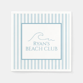 Klubben Cabana, vit och blå Rand, födelsedag Pappersservett