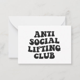 Klubben för Social-ympning Funny Gym Fitness Älska Anteckningskort